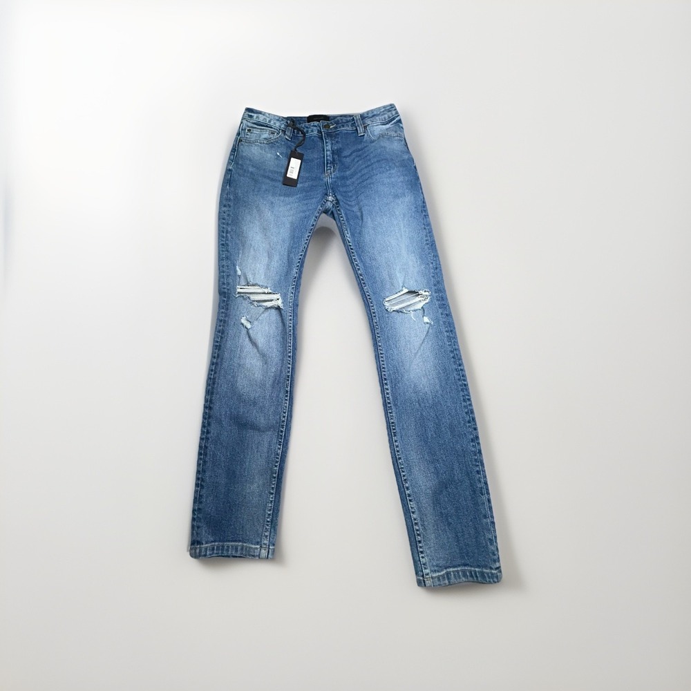 New Rolla's Stinger Skinny Jeans Mens 33x32 Dirtbag Rip Distressed Denim NWT